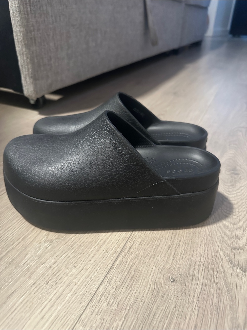 CROCS Black Platform Clog Mules